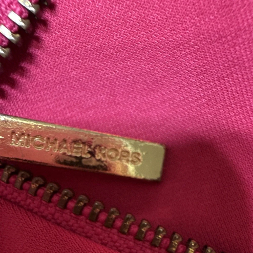Michael Kors Pink Cowl Neck Zip Accent Knit Blouse XL Long Sleeve Stretch Top